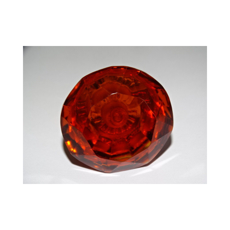 DIAMOND shaped glass knob 50 mm amber color