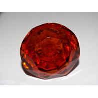 DIAMOND shaped glass knob 50 mm amber color