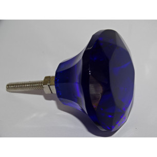 Bottone in vetro a forma di DIAMANTE 45 mm blu oltremare