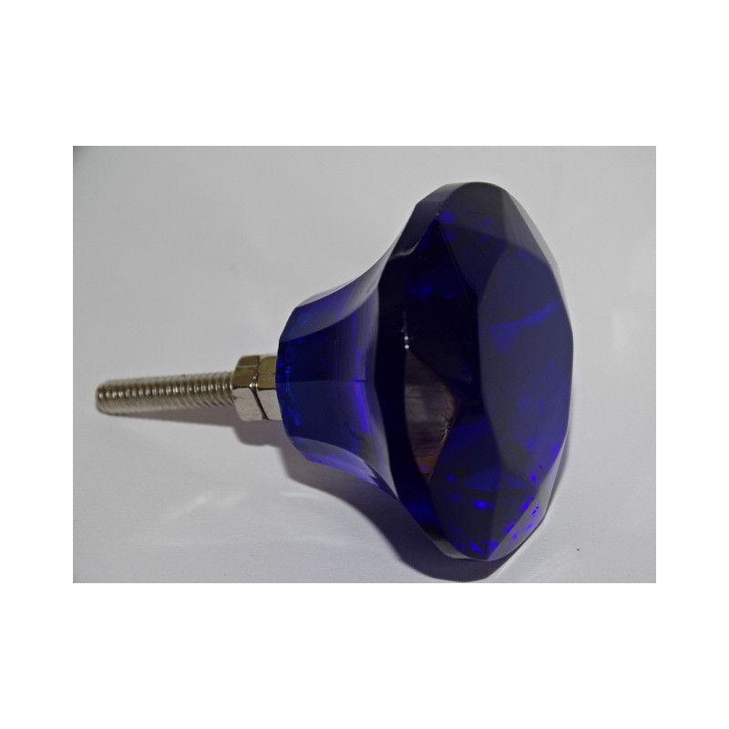 DIAMANT-förmiger Glasknopf 45 mm Ultramarinblau