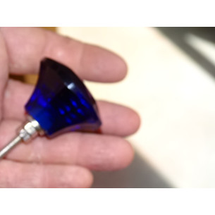 DIAMANT-förmiger Glasknopf 45 mm Ultramarinblau 2