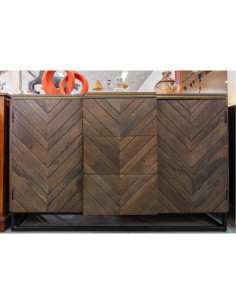 Buffet manguier art déco 2 portes 3 tiroirs