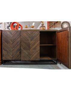 Buffet manguier art déco 2 portes 3 tiroirs 2
