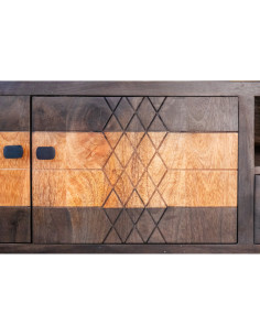 Meuble TV bicolore en manguier 2