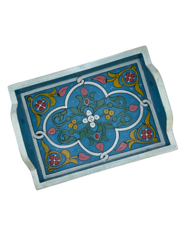 Plateau Marocain bleu 21x28cm
