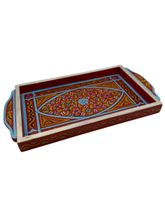 Plateau Marocain rouge 23x43cm 2