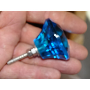 Botón de cristal en forma de DIAMANTE 45 mm turquesa 2