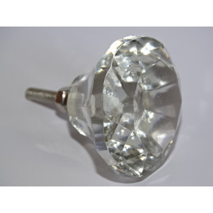 DIAMANT förmiger Glasknopf 40 mm transparent