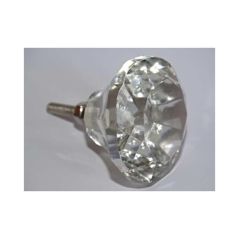 Bouton en verre en forme de DIAMANT 40 mm...