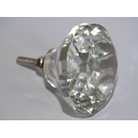 Bottone in vetro a forma di DIAMANTE 40 mm trasparente