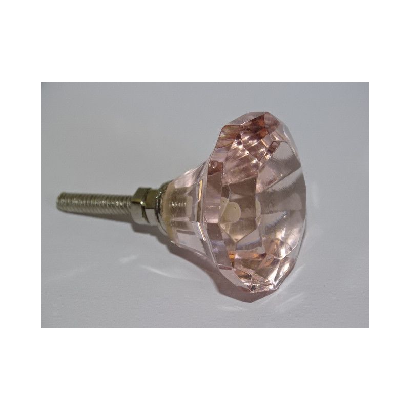 DIAMANT förmiger Glasknopf 35 mm Lachs