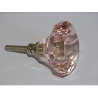 DIAMOND shaped glass button 35 mm salmon