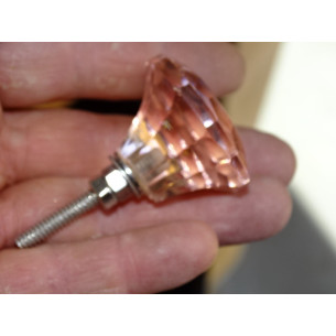 DIAMOND shaped glass button 35 mm salmon 2