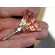 DIAMANT förmiger Glasknopf 35 mm Lachs