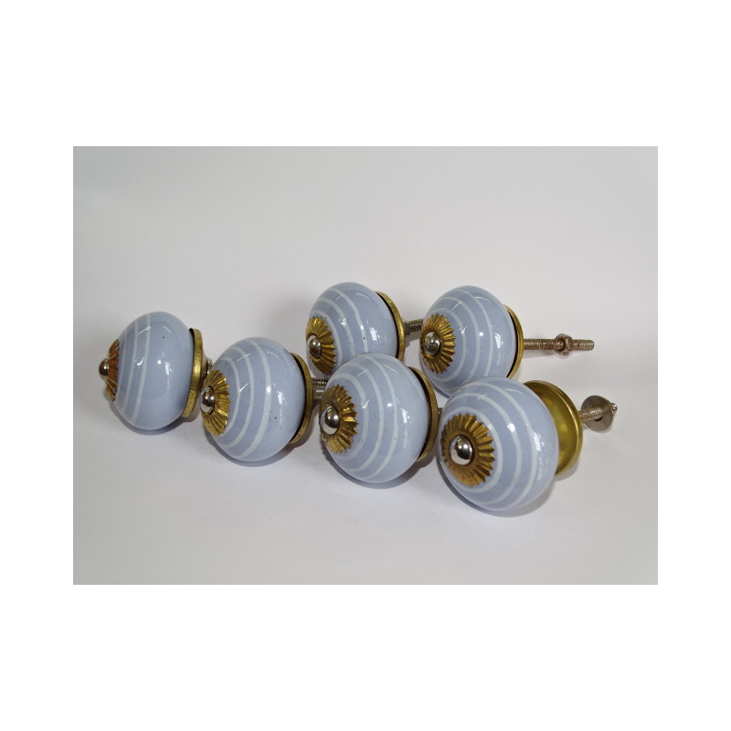 Conjunto de 6 botones de porcelana - Lote 70