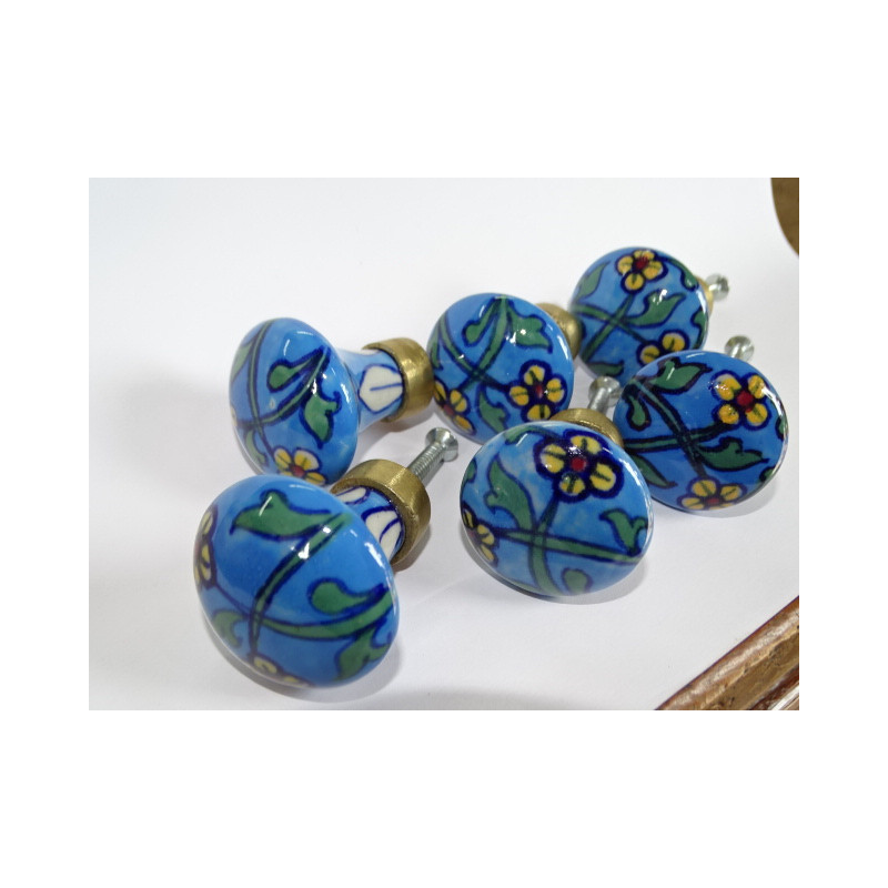 Conjunto de 6 botones de porcelana - Lote 69