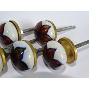 Set of 6 small dark brown flower buttons 30 mm LOT 67 2