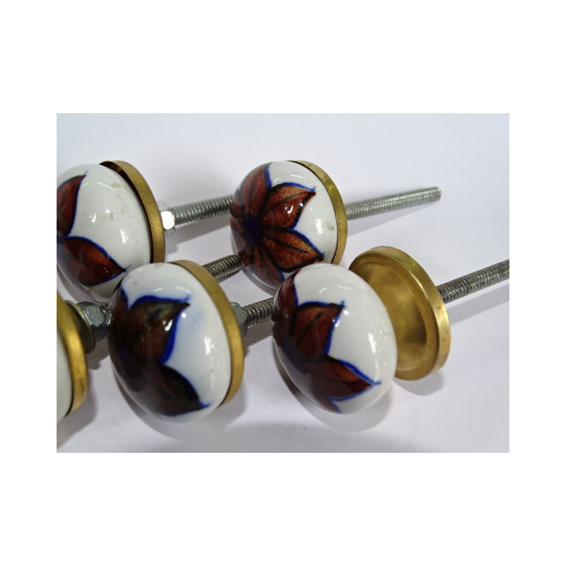 Set di 6 bottoni piccoli fiori marrone scuro 30...