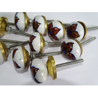 Lot de 12 petits boutons fleur marron foncé 30mm LOT 65
