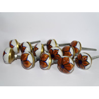Lot de 12 petits boutons fleur marron clair 30 mm LOT 64