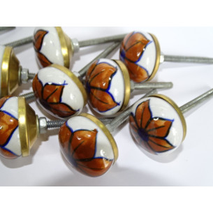 Lot of 12 small light brown flower buttons 30 mm LOT 64 2
