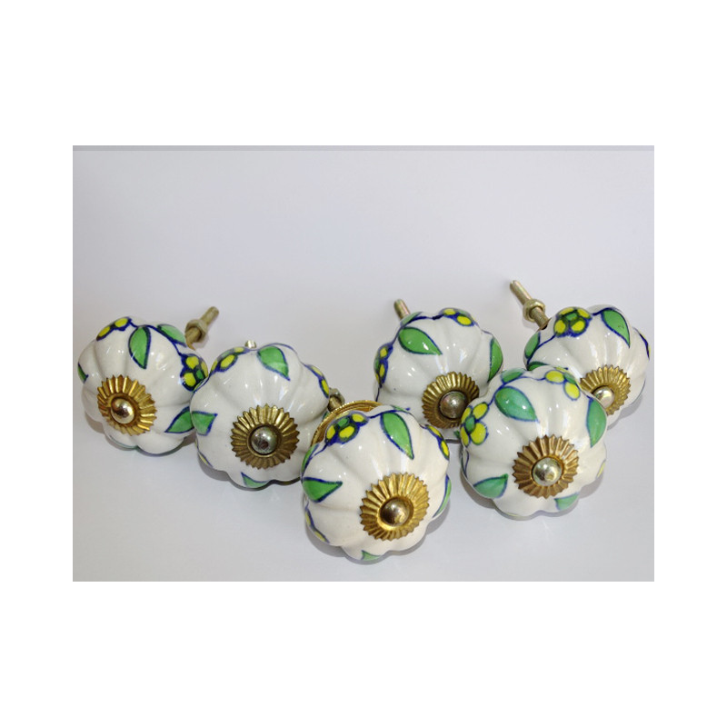 Conjunto de 6 botones de porcelana - Lote 62