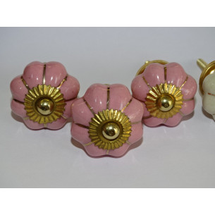 Set de 6 botones de calabaza 32 mm 3 rosas y 3 beige 2