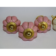 Set di 6 pulsanti di zucca 32 mm 3 rose e 3 beige