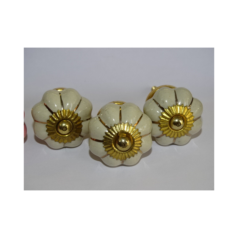 Lot de 6 boutons citrouille 32 mm 3 roses et 3...