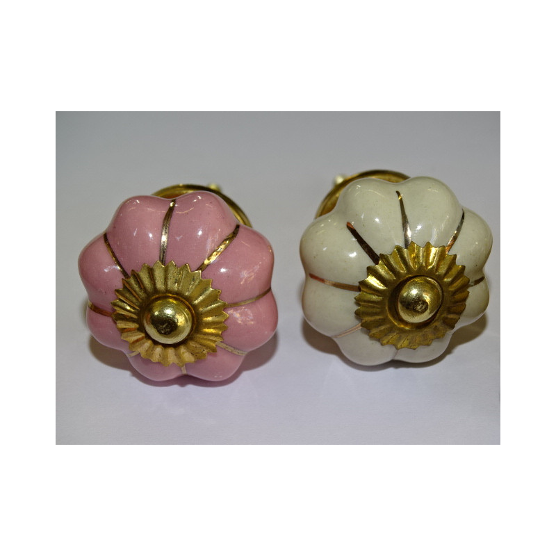 Set de 6 botones de calabaza 32 mm 3 rosas y 3...