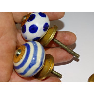 Conjunto de 6 botones de porcelana - Lote 6