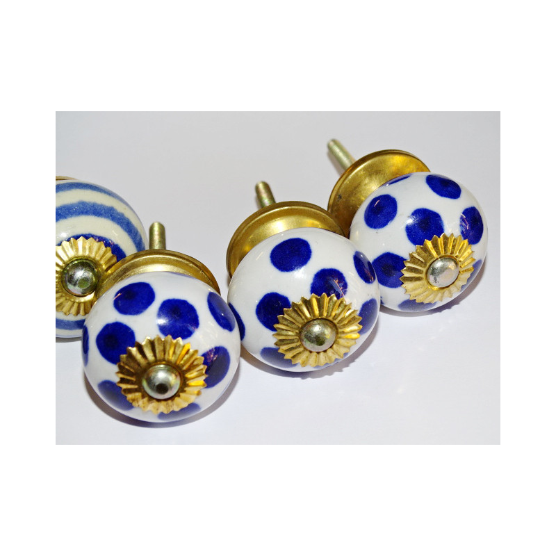 Conjunto de 6 botones de porcelana - Lote 6