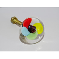 Poignée de meuble transparente fleur multicolor