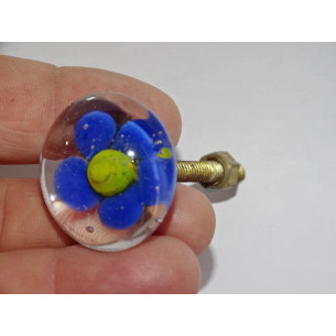Maniglia della mobilia di colore fiore trasparente blu 2