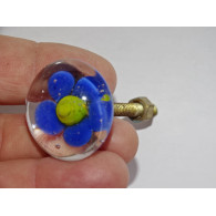 klein Möbelgriff gelb transparente blaue Blume