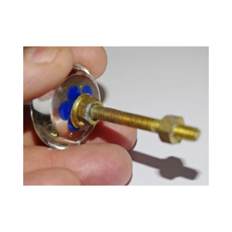 Furniture handle Transparent blue flower