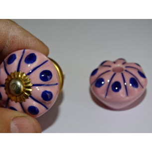 Small Furniture handle pink pumpkin with blue pitch 2