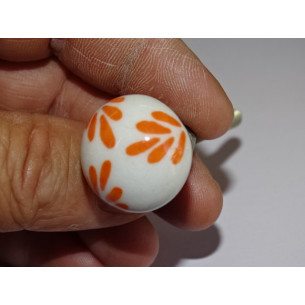 Petite Poignée de meuble feuillage orange 2