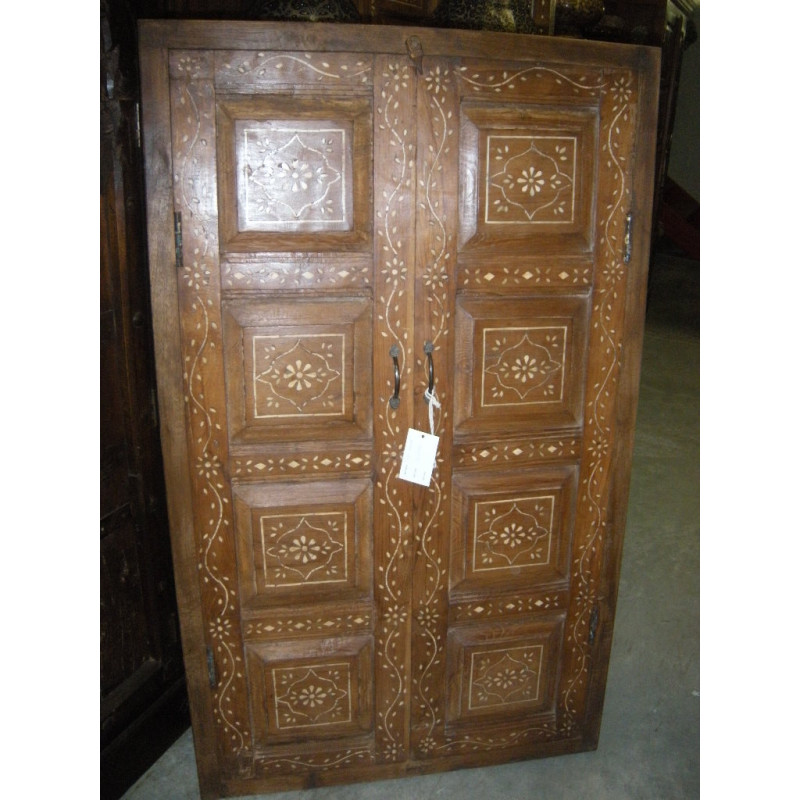 Tür Schrank teck & kamelknochen