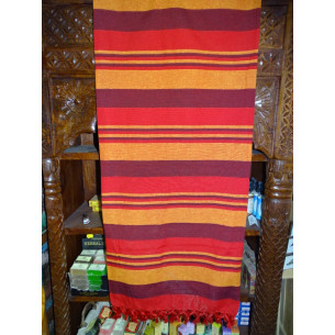 Indian KERALA bedspread in brown, red and orange colors