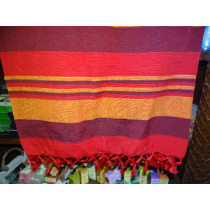 Indian KERALA bedspread in brown, red and orange colors 2