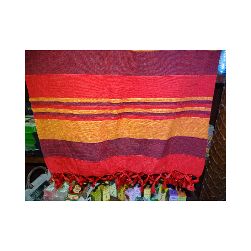 Dessus de lit indien KERALA de couleur marron,...