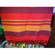 Copriletto indiano KERALA nei colori marrone, rosso e arancione