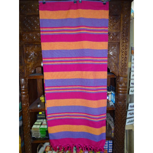 Indische Tagesdecke KERALA in Fuchsia, Orange und...