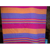 Indian bedspread KERALA in fuchsia, orange and prussian blue