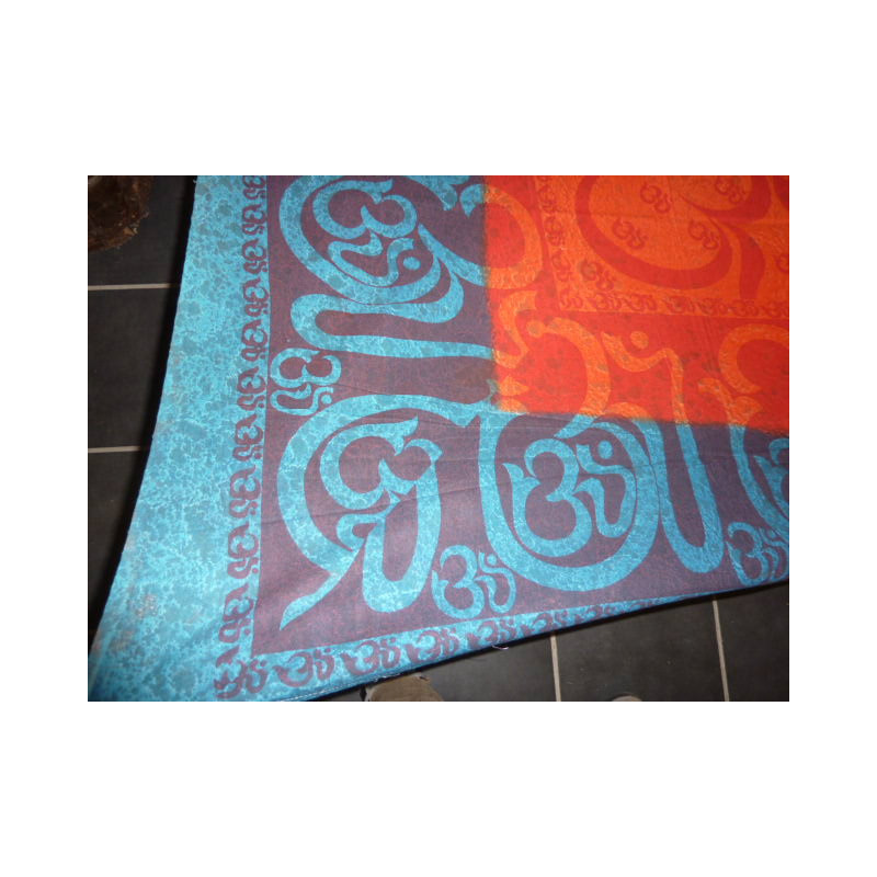 Tapiz ronda sanscrit turquoise et naranja