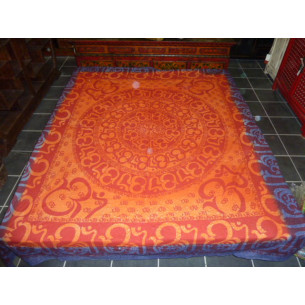 Tenture ronde sanscrit violet et orange