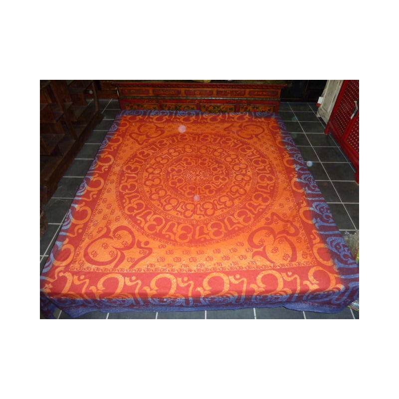 wall hanging round sanscrit purple and orange