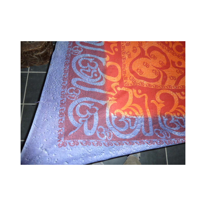 Tenture ronde sanscrit violet et orange