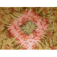 wall hanging round elephants kaki / pink